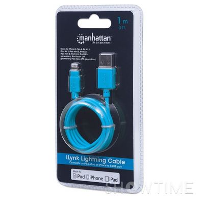 Кабель Manhattan iLynk Lightning Cable Blue 1м (391467) 469315 фото